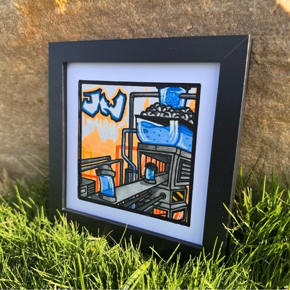 Original Art by Independent Artist Industrial and Graffiti Style Framed Canvas - Picture 2 of 2